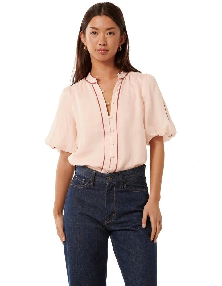 Perry Piping Blouse in Pink image 1