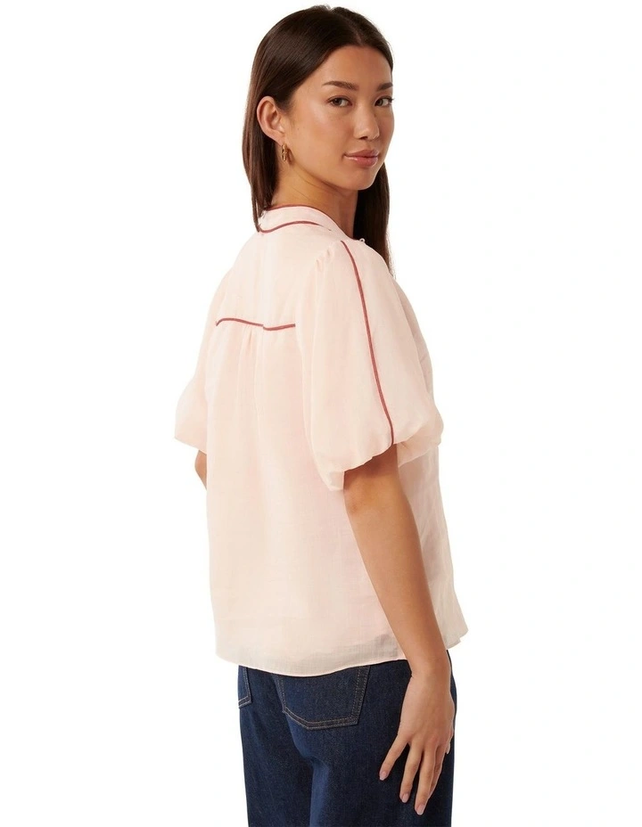 Perry Piping Blouse in Pink image 2