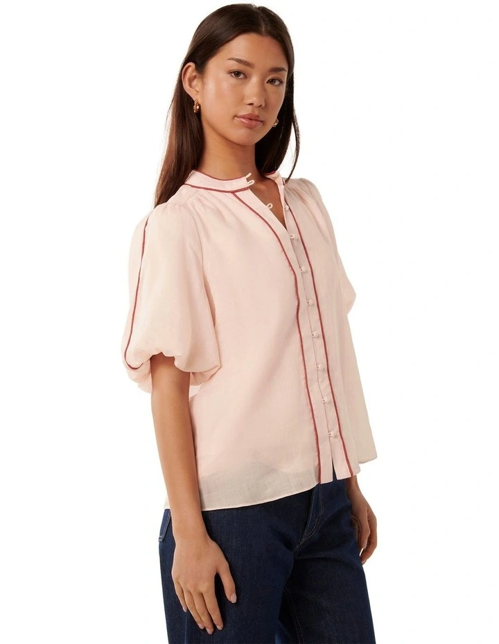 Perry Piping Blouse in Pink image 3