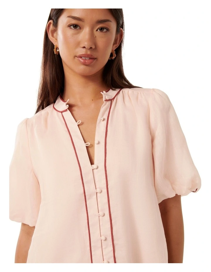 Perry Piping Blouse in Pink image 4