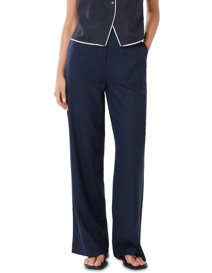 Nia Tipped Wide Leg Pants in Navy image 1
