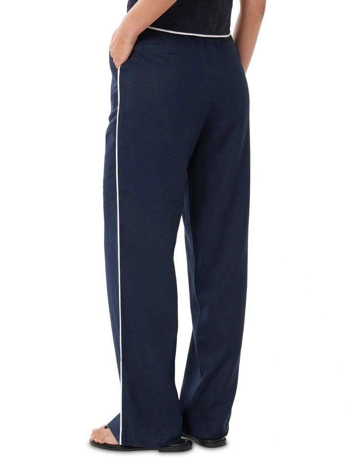 Nia Tipped Wide Leg Pants in Navy image 2