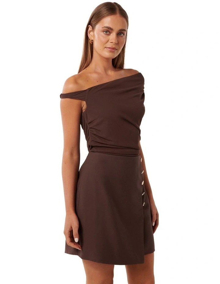 Mia Twist Side Top in Chestnut Brown image 3