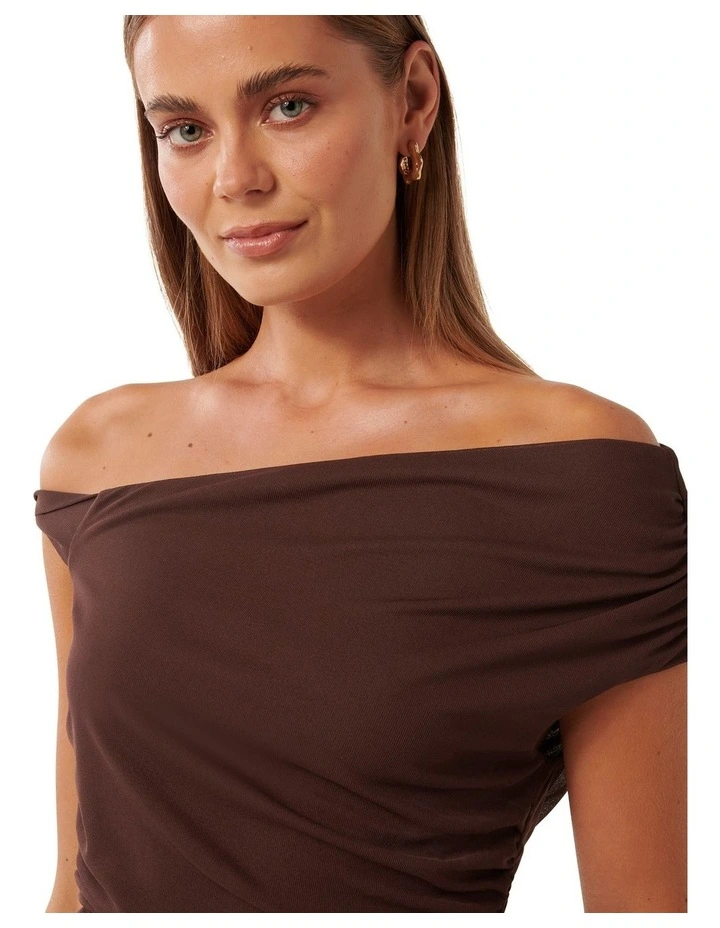 Mia Twist Side Top in Chestnut Brown image 4
