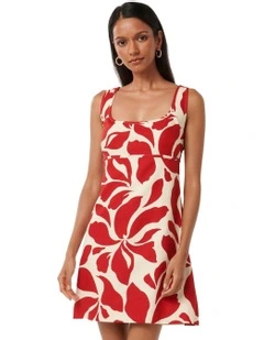 Hadley Cutout Ruched Back Mini Dress in Multi