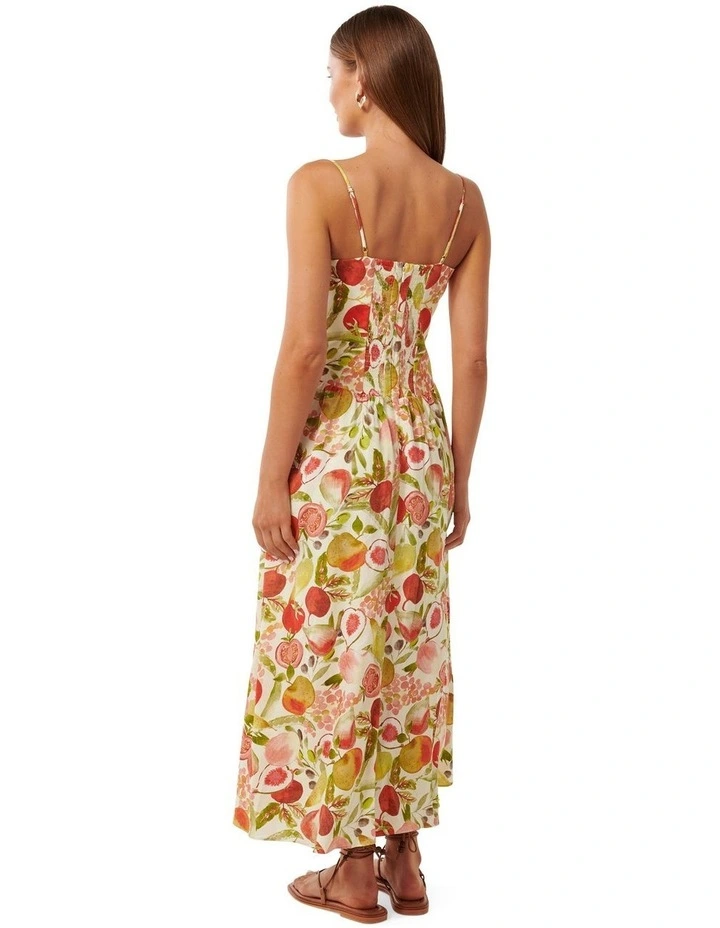 Brooke Linen Drop Waist Midi Dress in Multi image 2