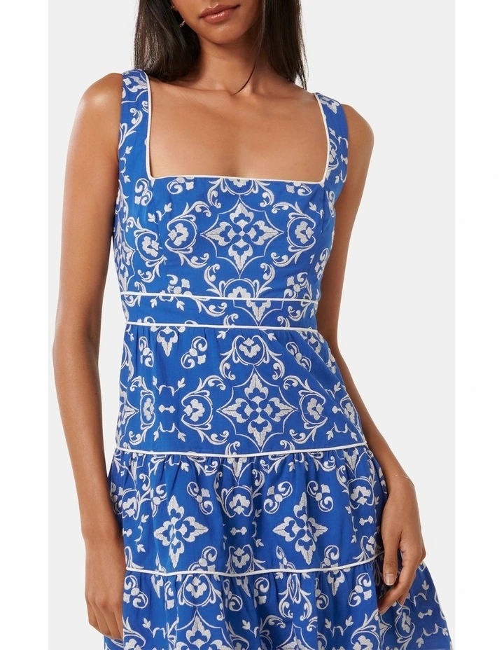 Rosalie Piping Mini Dress in Blue image 4