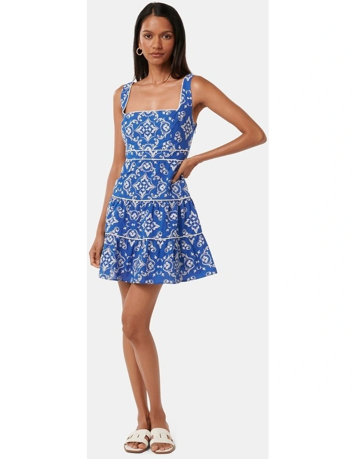 Rosalie Piping Mini Dress in Blue image 5