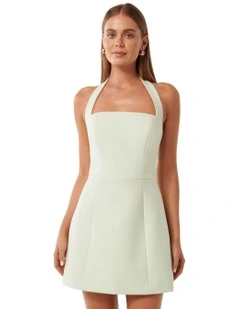 Kendall Halter Neck Mini Dress in White