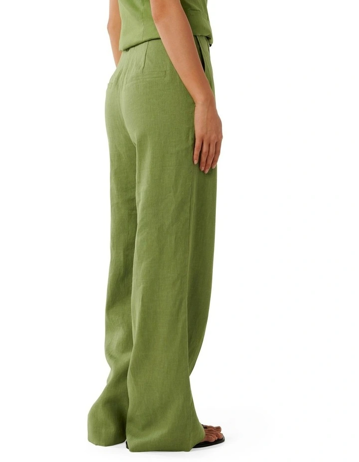 Posey Linen Wide Leg Pants in Green image 2