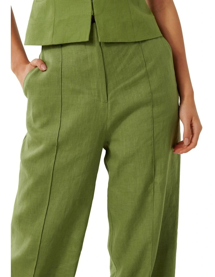 Posey Linen Wide Leg Pants in Green image 4