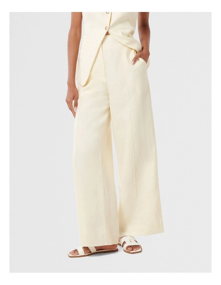 Cynthia Linen Wide Leg Pants in Yellow image 1