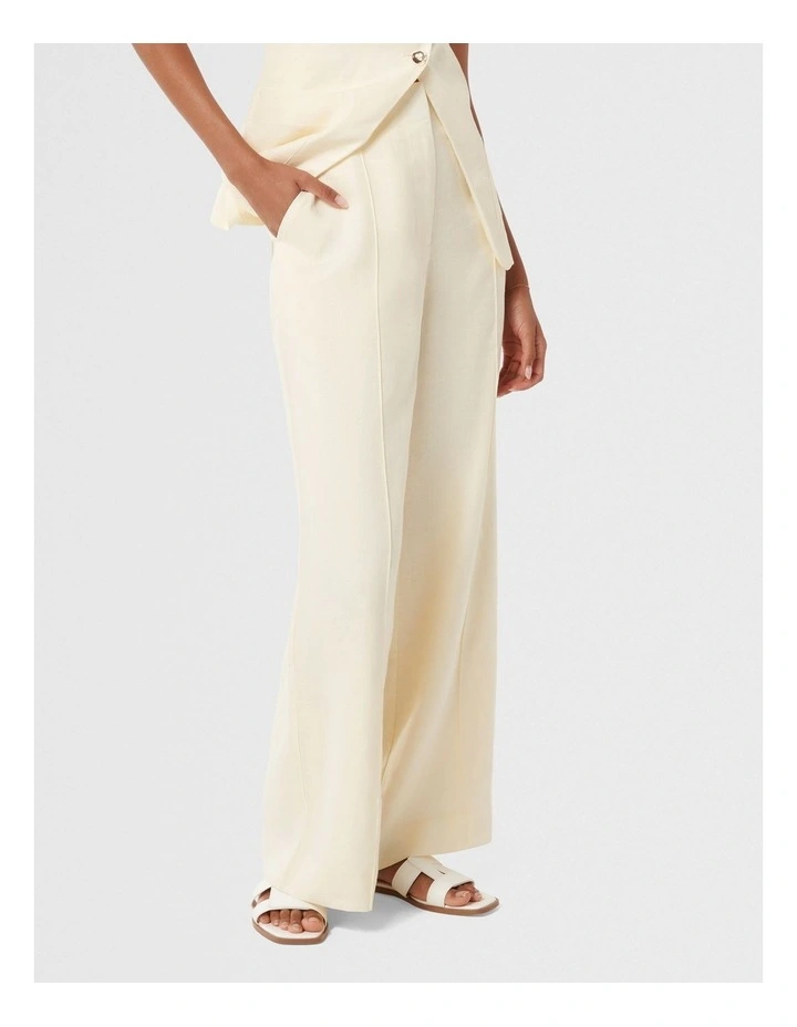 Cynthia Linen Wide Leg Pants in Yellow image 3
