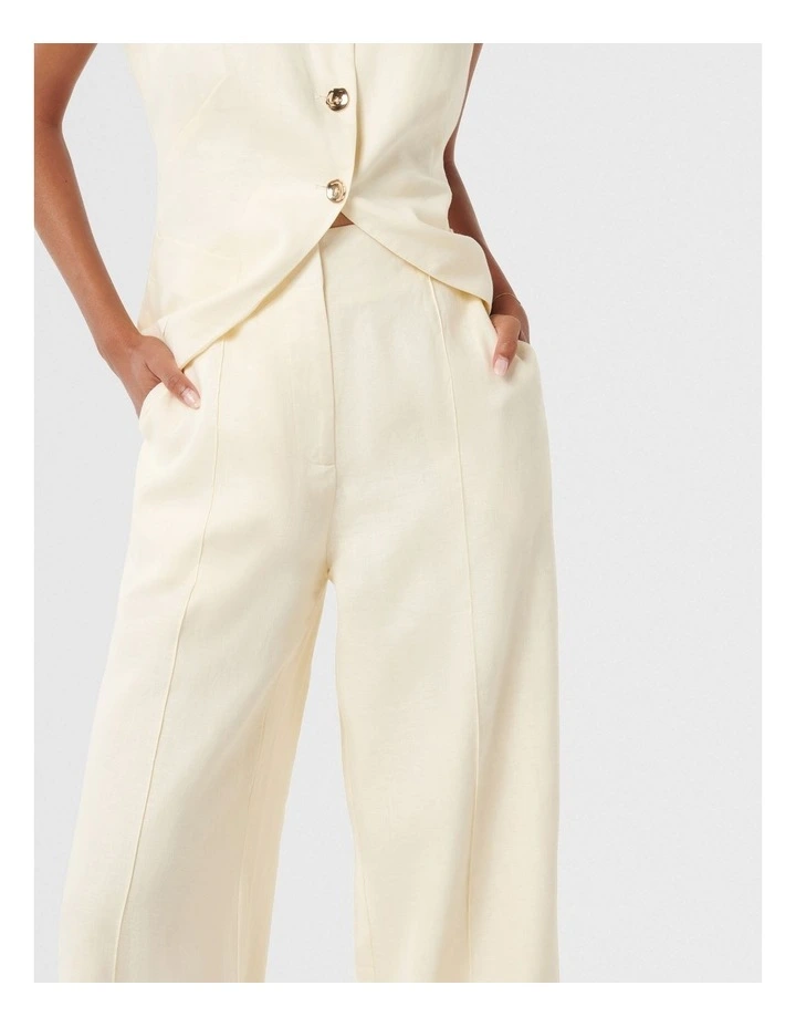 Cynthia Linen Wide Leg Pants in Yellow image 4