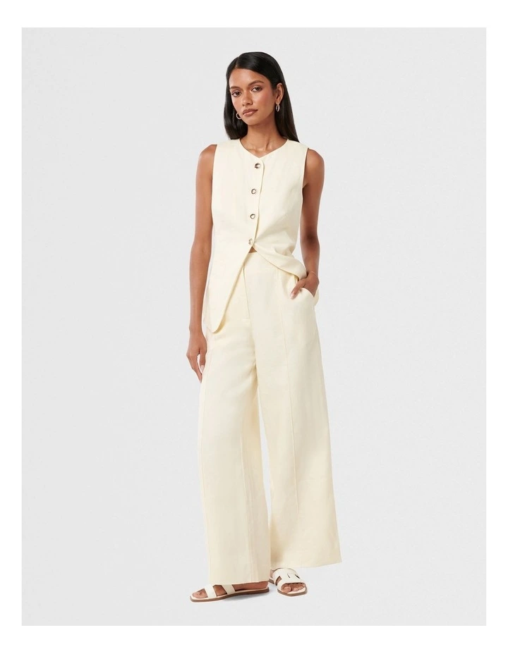Cynthia Linen Wide Leg Pants in Yellow image 5