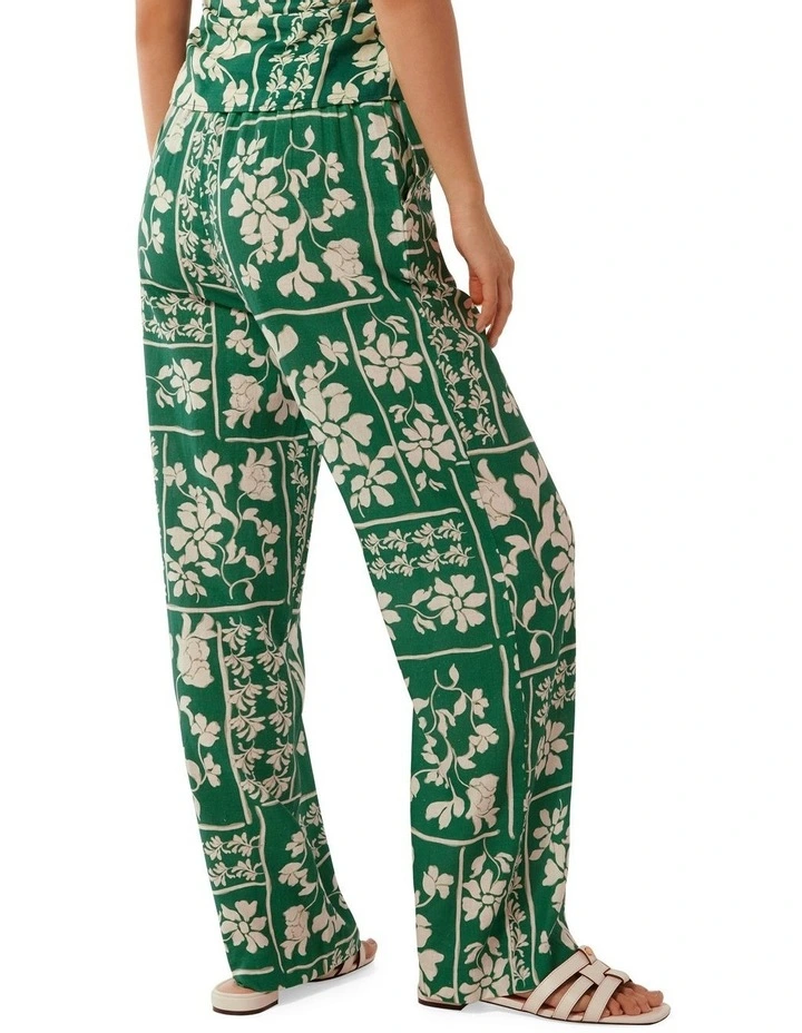 Fallon Printed Wide Leg Pants in Green image 2