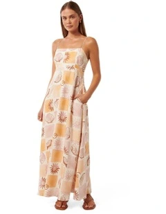 Joanne Linen Dress in Multi