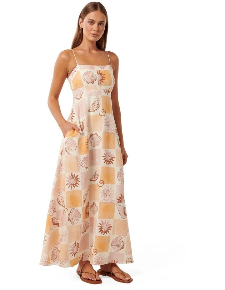 Joanne Linen Dress in Multi image 3