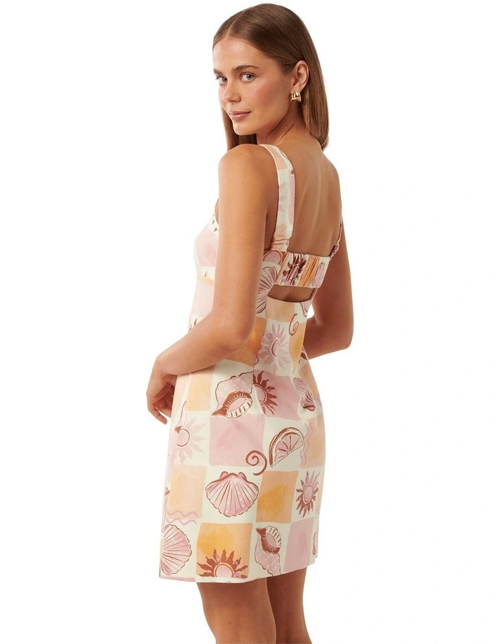 Hadley Cutout Ruched Back Mini Dress in Pink image 2