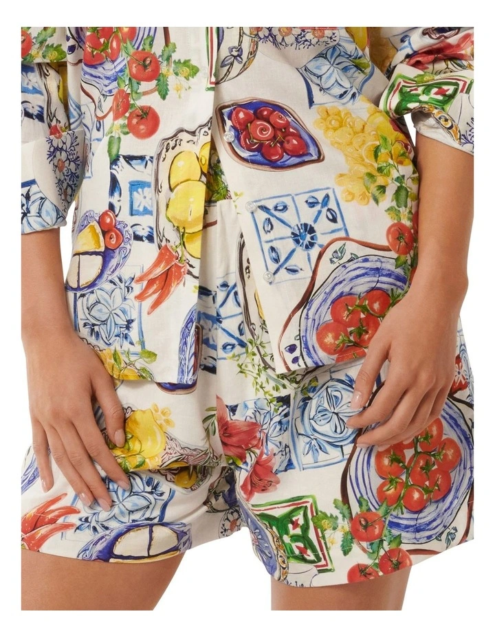Cyrus Elastic Waist Shorts in Multi image 1