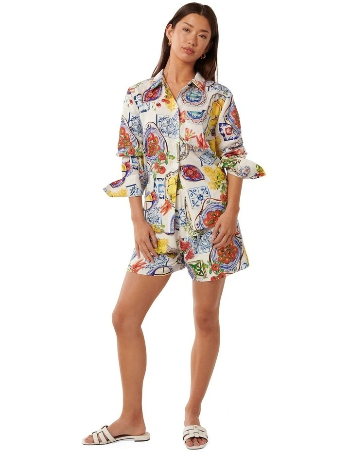 Cyrus Elastic Waist Shorts in Multi image 5