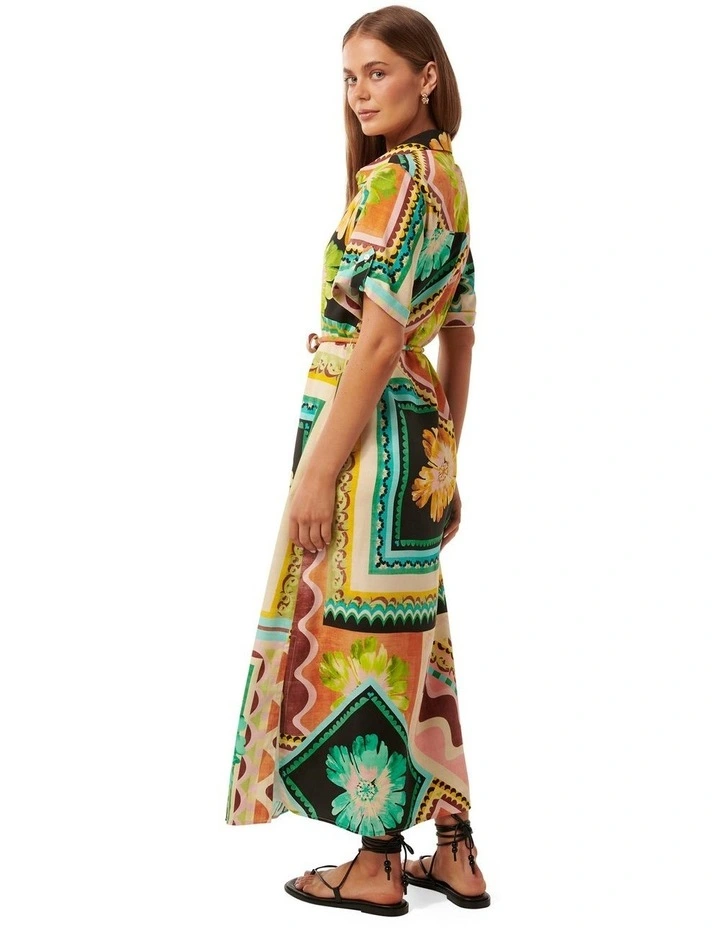 Mila Printed Shirt Dress in Multi image 2