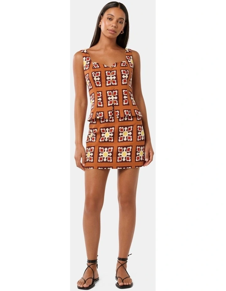 Briar Linen Mini Skirt in Orange image 5
