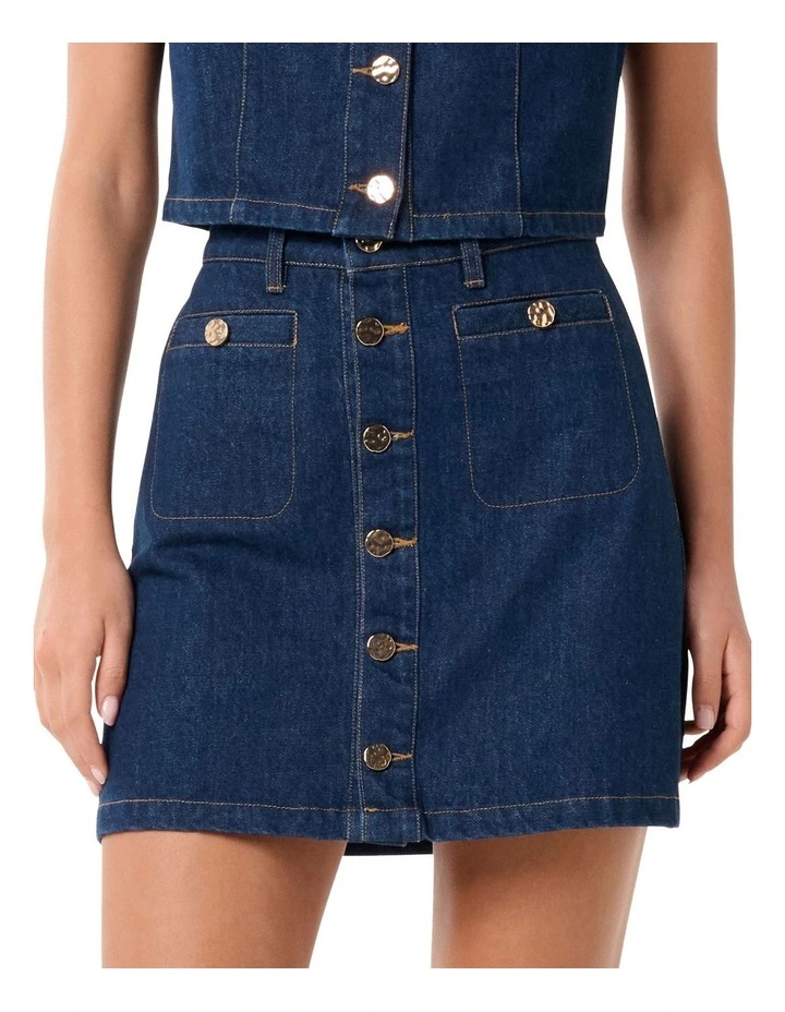 Ashley Denim Mini Skirt in Blue image 1