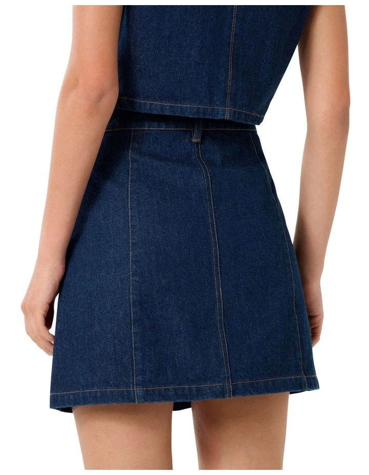 Ashley Denim Mini Skirt in Blue image 2