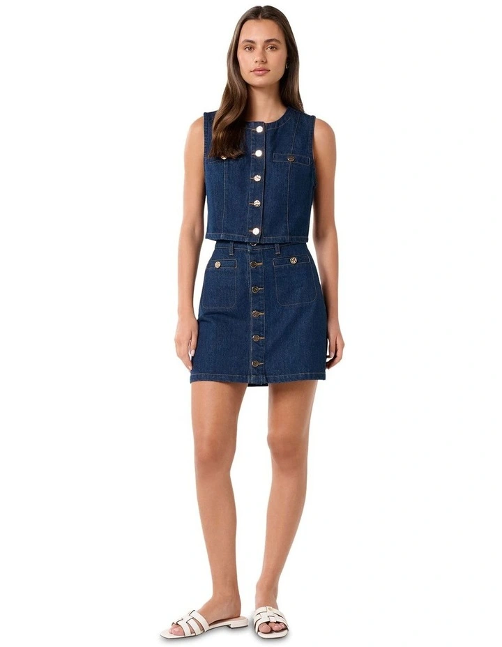 Ashley Denim Mini Skirt in Blue image 5