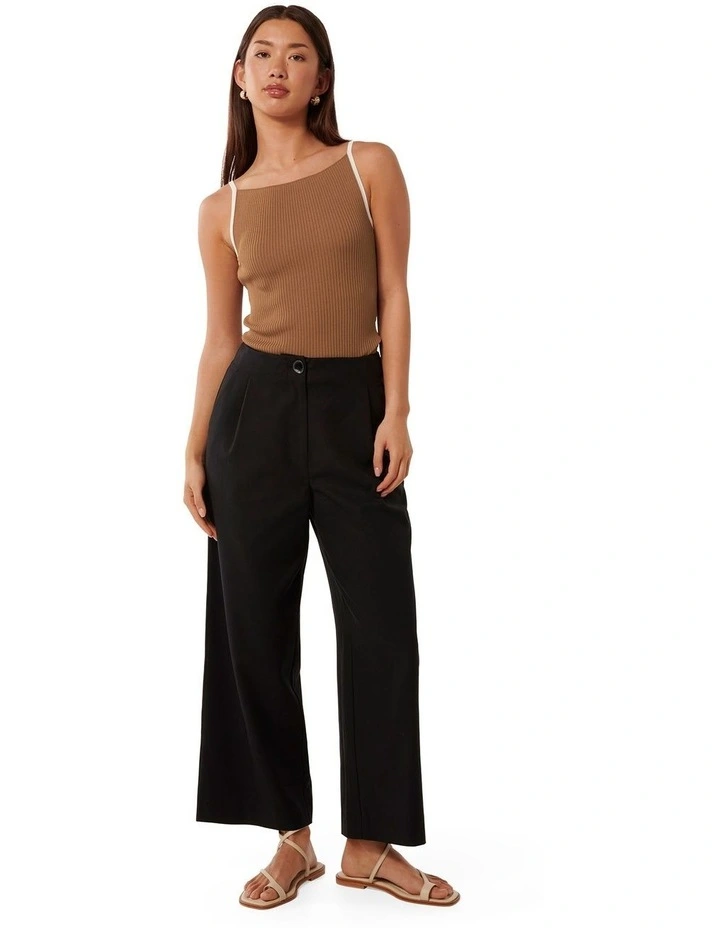 Erica Tipped Tank Top in Camel image 5