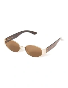 Cierra Metal Frame Sunglasses in Gold/Tort