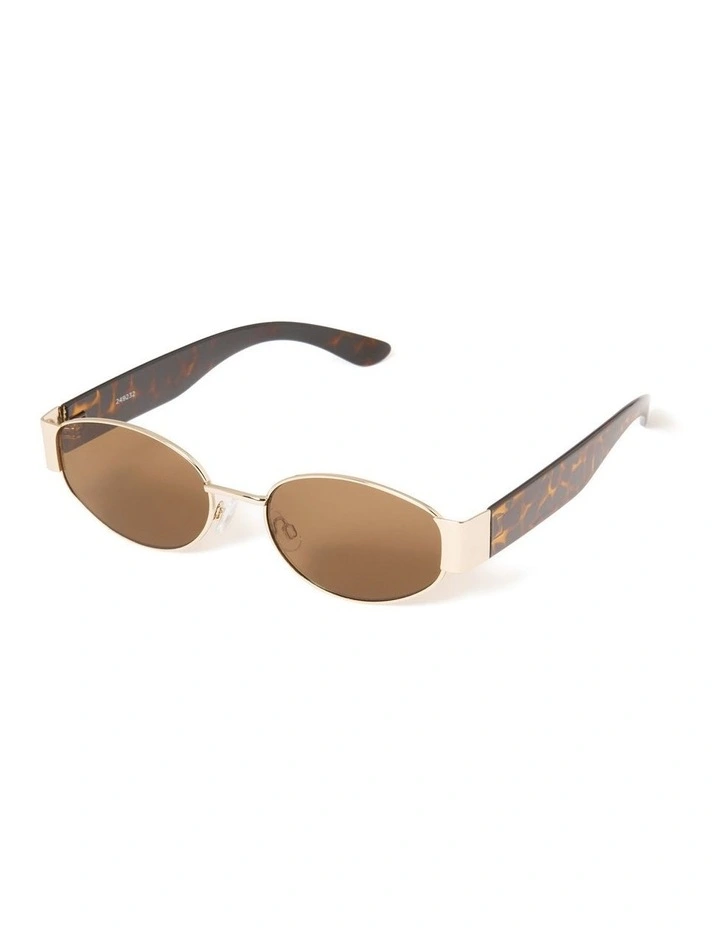 Cierra Metal Frame Sunglasses in Gold/Tort image 1