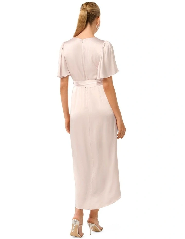 Carolina Satin Midi Dress in White image 2