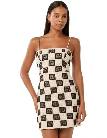 Carla Crochet Mini Dress in Black