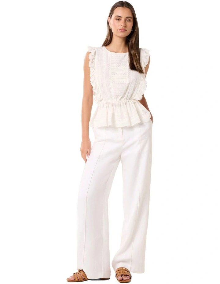 Forever New Rose Ruffle Sleeves Top in White | MYER