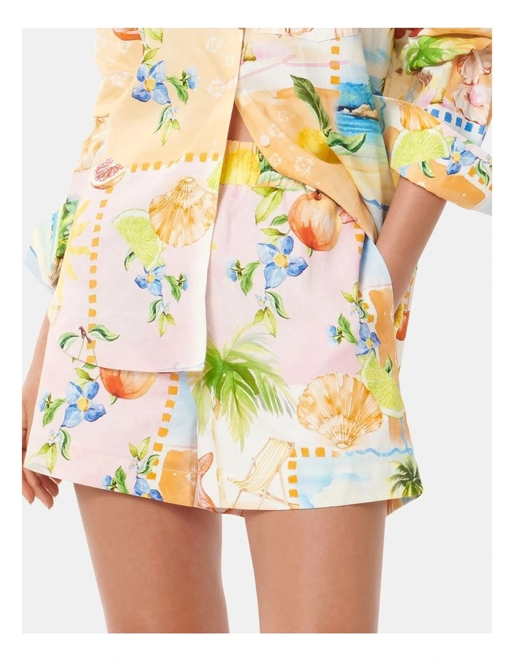 Cyrus Elastic Waist Shorts in Multi image 1