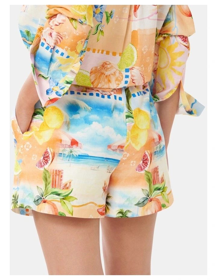 Cyrus Elastic Waist Shorts in Multi image 2