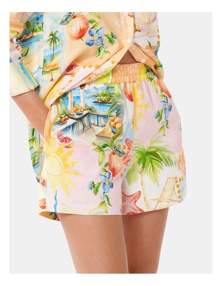 Cyrus Elastic Waist Shorts in Multi image 3