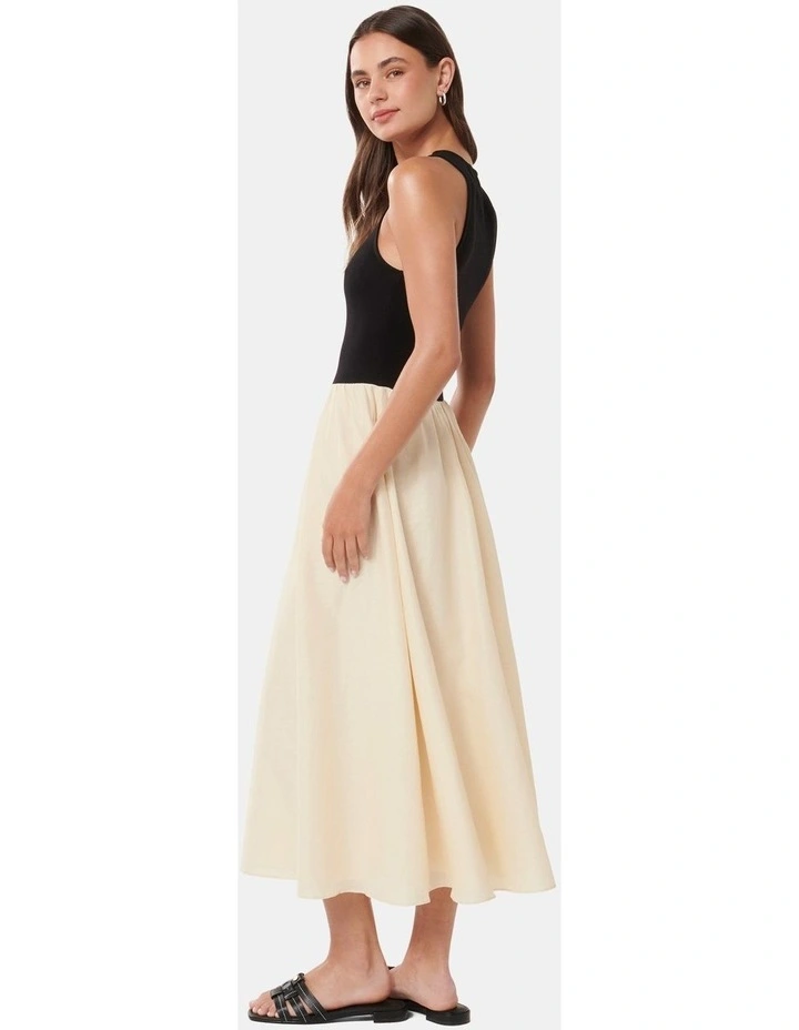 Mariella Rib 2 in 1 Midi Dress in Beige image 2