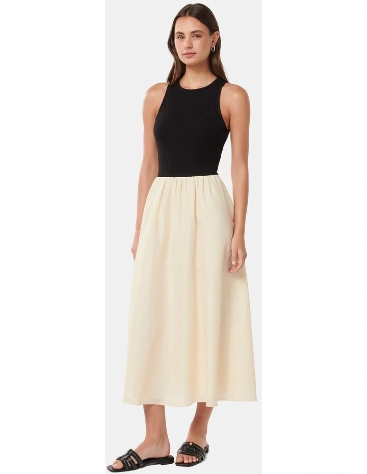 Mariella Rib 2 in 1 Midi Dress in Beige image 3