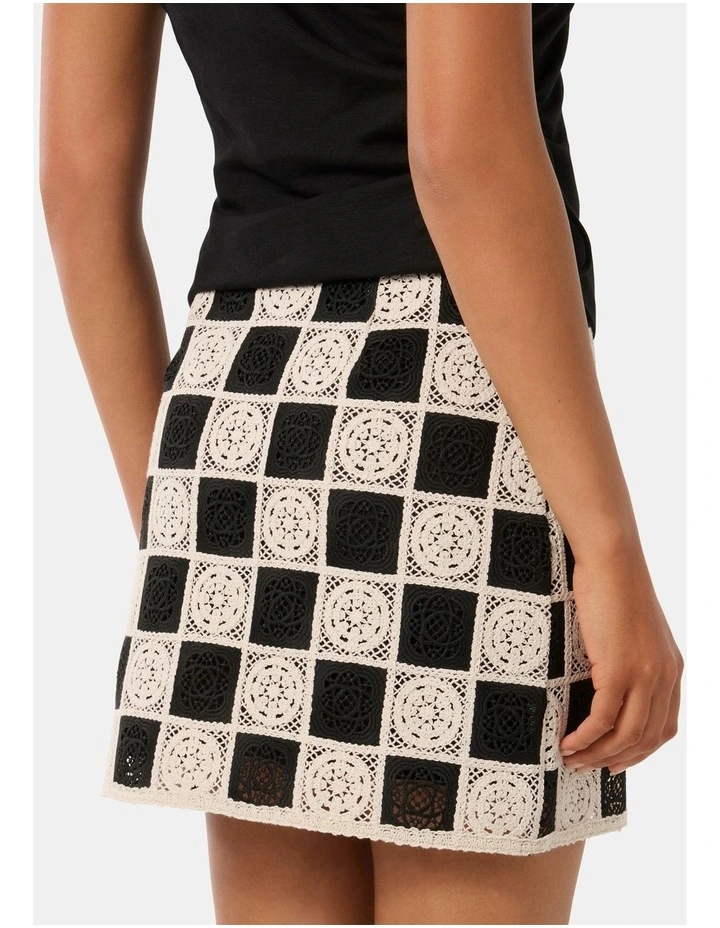 Winona Crochet Mini Skirt in Black image 2