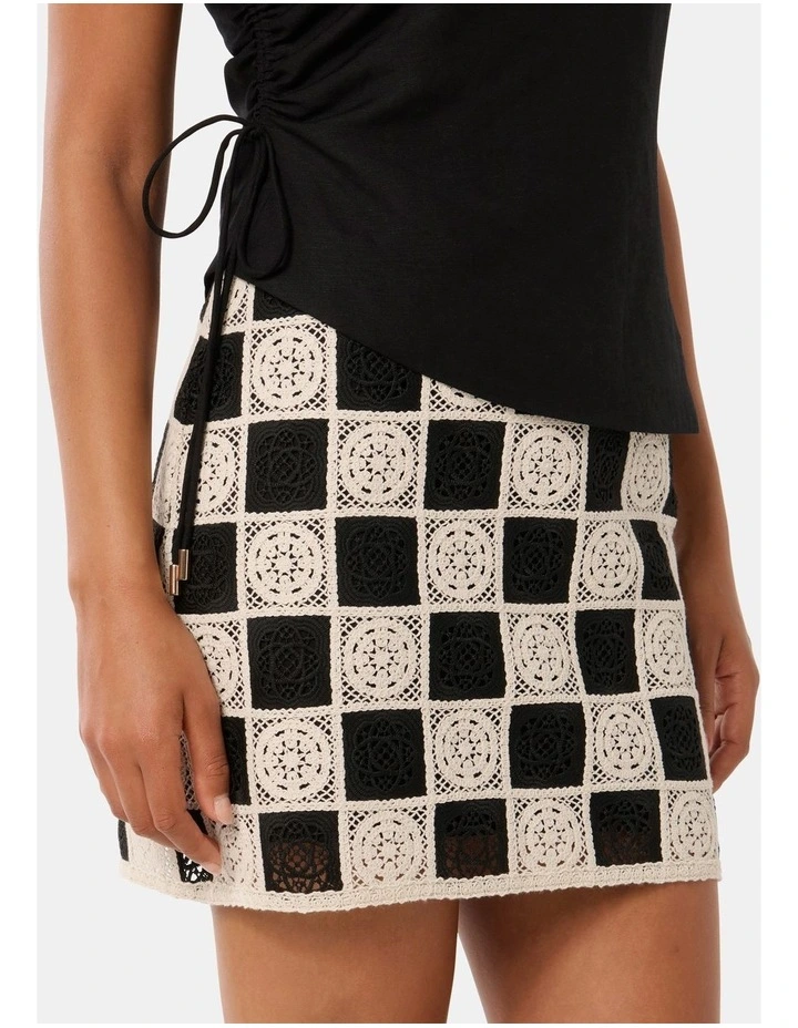 Winona Crochet Mini Skirt in Black image 3
