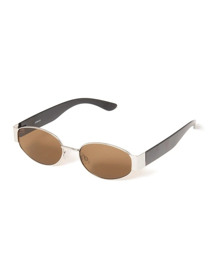 Cierra Metal Frame Sunglasses in Silver/Black image 1