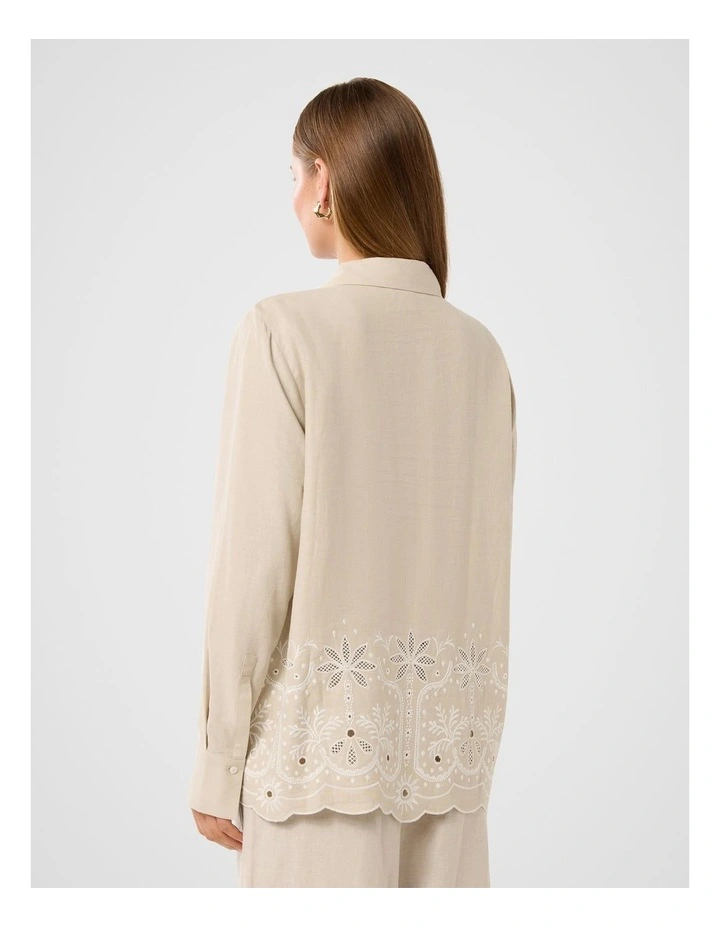 April Embroidered Shirt in Cream image 2