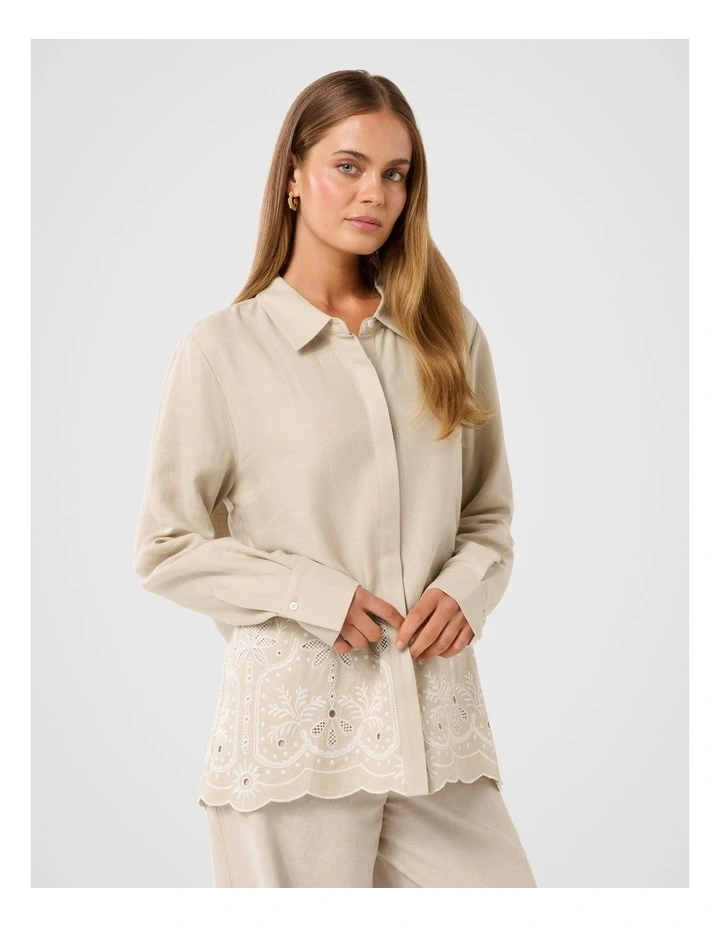 April Embroidered Shirt in Cream image 3