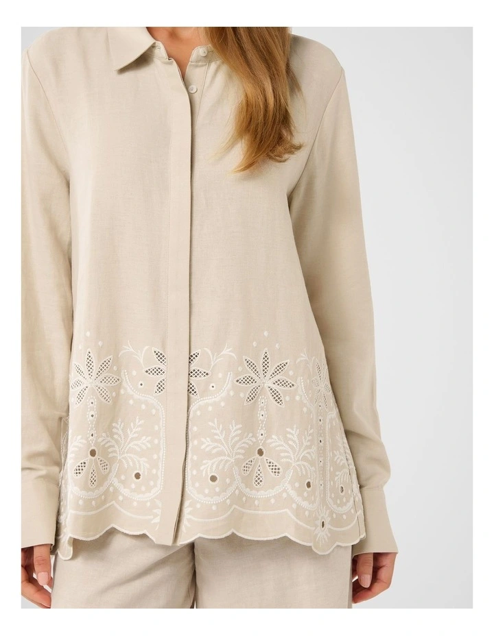 April Embroidered Shirt in Cream image 4