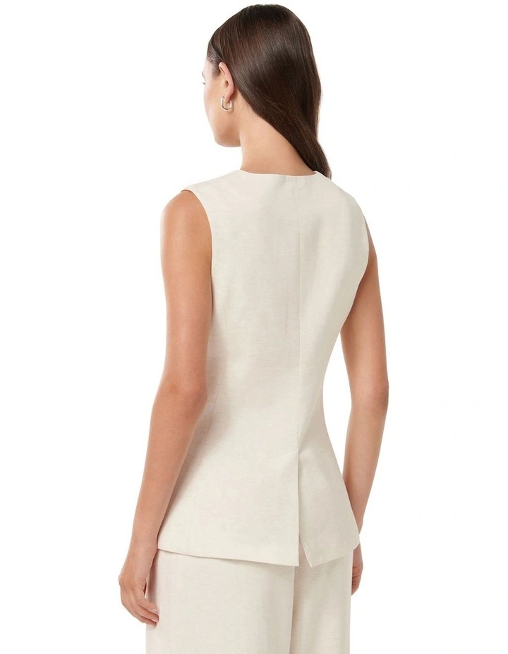 Cian Waistcoat in Cream image 2