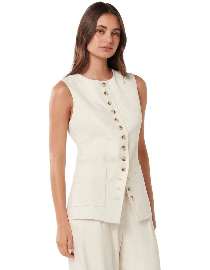 Cian Waistcoat in Cream image 3