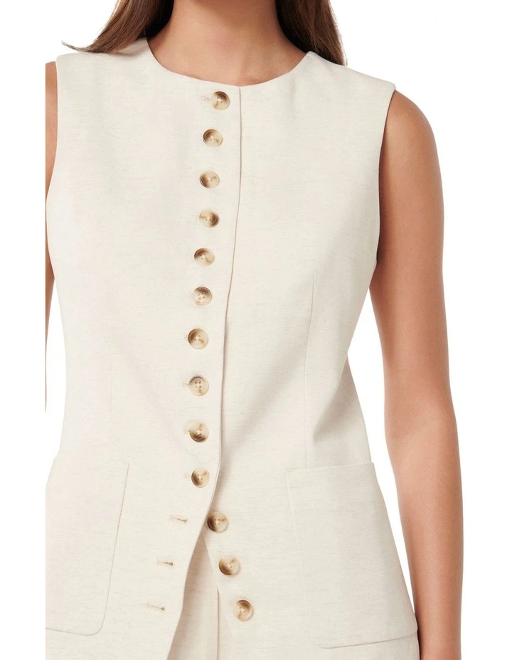 Cian Waistcoat in Cream image 4